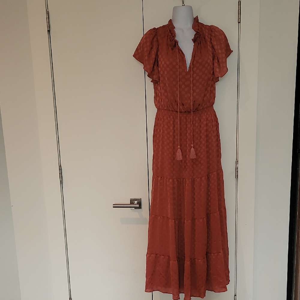 Max Studio Copper Ruffled Maxi Dress - Picture 2 of 8